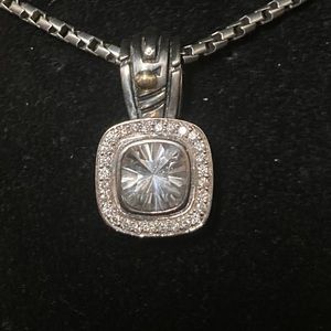 John Atencio sterling silver white topaz and diamond pendant